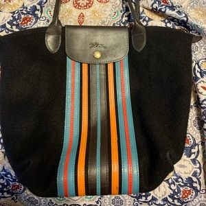 Longchamp Le Pliage Wool Stripe Small Tote